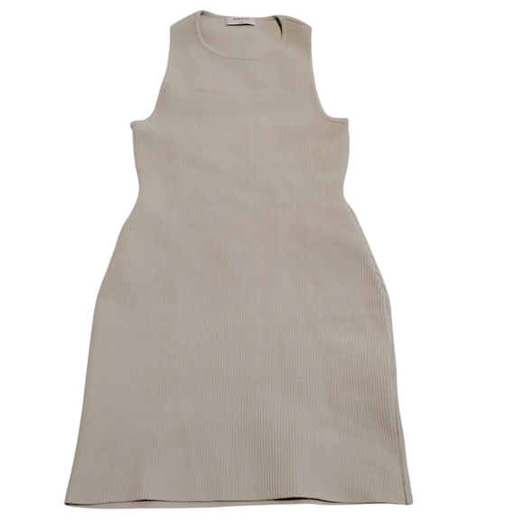 Babaton Aritzia | Beige Sculpt Rib Knit Racer Racerback Mini Dress | NWOT | SM - Picture 12 of 12